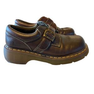 Dr Martens vintage y2K buckle strap brown shoes men’s size 8 M.